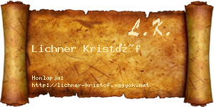 Lichner Kristóf névjegykártya