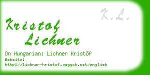 kristof lichner business card
