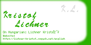 kristof lichner business card